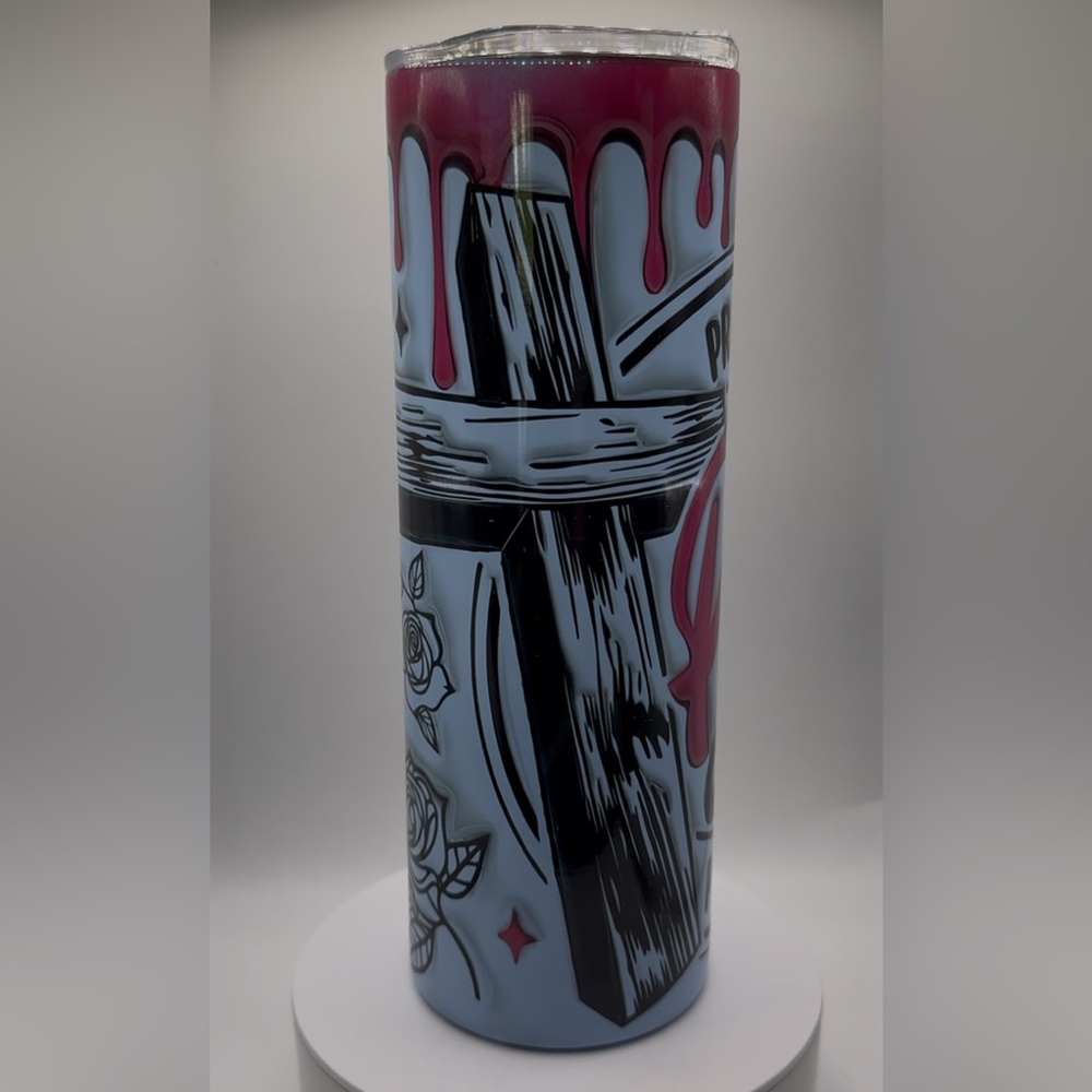 Faith Tumbler – “Pray On It, Over It, Through It” | 20 oz Stainless Steel - Picture 2 of 2